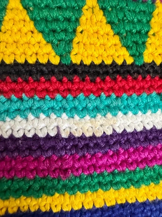 Vintage Guatemalan Handwoven Boho Bag - Vibrant Mayan Geometric Design - Picture 9 of 16